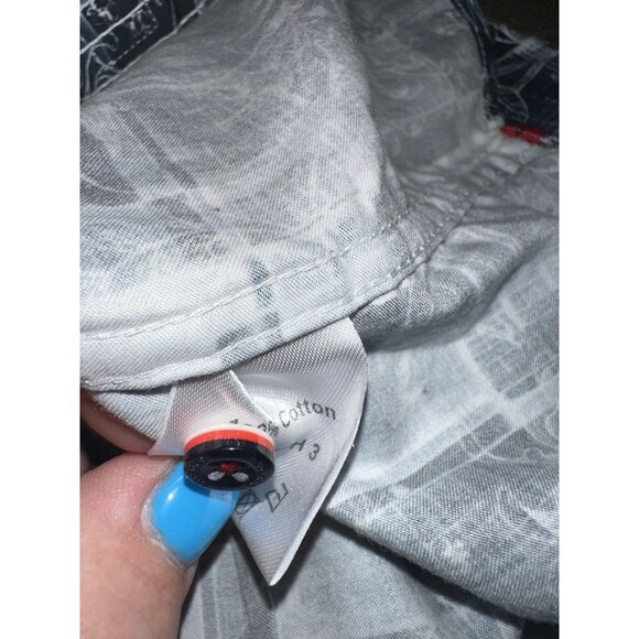 7 Downie St Couture Long Sleeve Flip Cuff Dress Shirt Men's Size 5 Blue Abstract - Picture 12 of 13